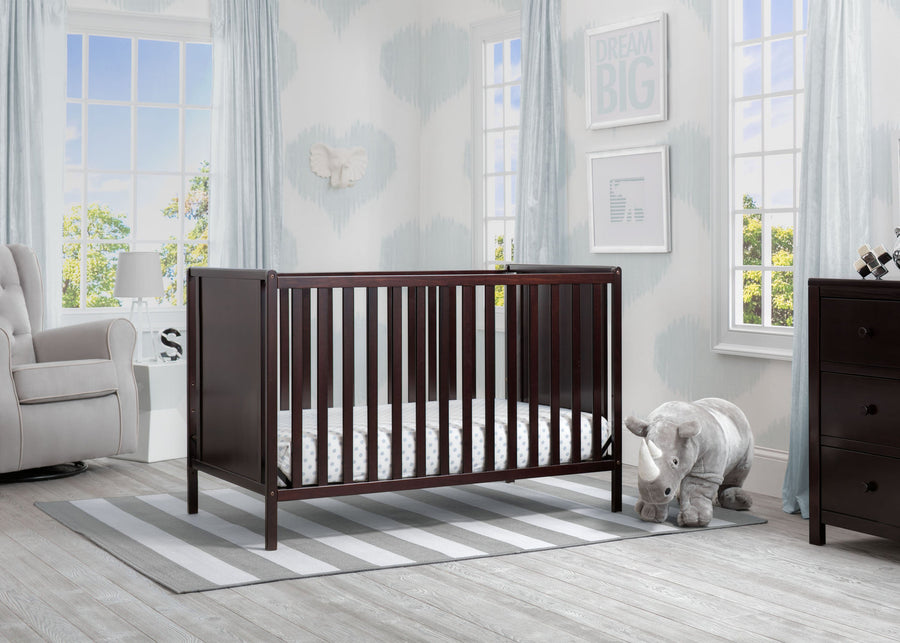 Delta Children Dark Chocolate (207) Heartland Classic 4-in-1 Convertible Crib, Room, d1d 19-Heartland Classic 4-in-1 Convertible Crib