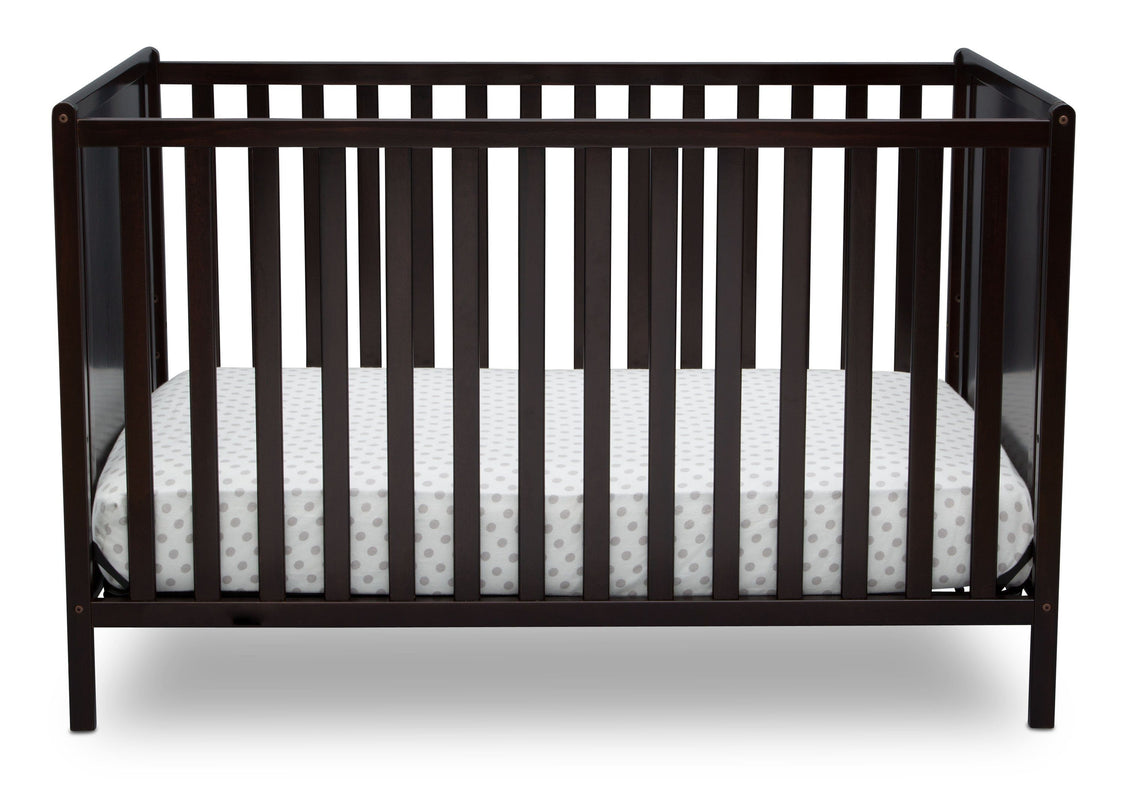 Delta Children Dark Chocolate (207) Heartland Classic 4-in-1 Convertible Crib, Crib Front, d2d