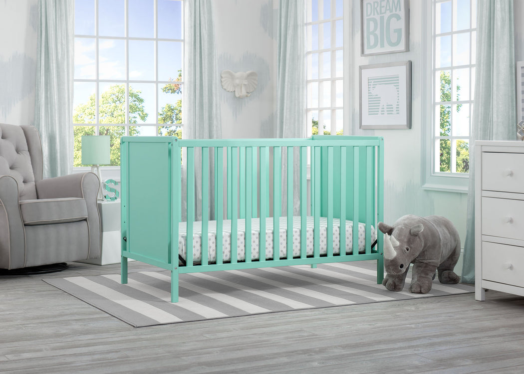 Delta Children Aqua (347) Heartland Classic 4-in-1 Convertible Crib, Room, e1e