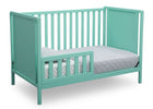 Delta Children Aqua (347) Heartland Classic 4-in-1 Convertible Crib, Toddler Bed Angle, e4e 28-Heartland Classic 4-in-1 Convertible Crib