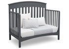 Delta Children Charcoal Grey (029) Bennington Elite Arched 4-in-1 Convertible Crib, Day Bed Angle, a5a 5-Bennington Elite Arched 4-in-1 Convertible Crib