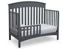 Delta Children Charcoal Grey (029) Bennington Elite Arched 4-in-1 Convertible Crib, Toddler Bed Angle, a4a 4-Bennington Elite Arched 4-in-1 Convertible Crib