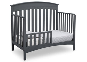 Delta Children Charcoal Grey (029) Bennington Elite Arched 4-in-1 Convertible Crib, Toddler Bed Angle, a4a 6-Bennington Elite Arched 4-in-1 Convertible Crib