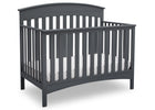 Delta Children Charcoal Grey (029) Bennington Elite Arched 4-in-1 Convertible Crib, Crib Angle, a3a 3-Bennington Elite Arched 4-in-1 Convertible Crib