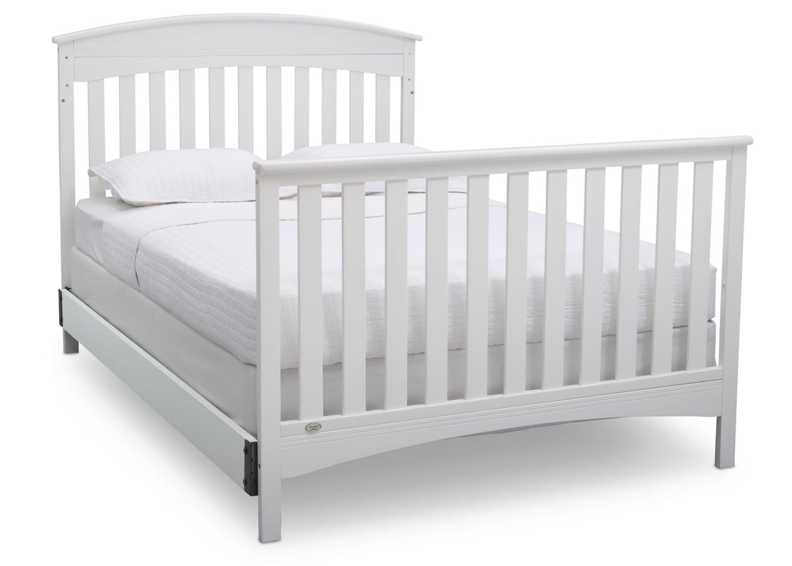 Delta Children Bianca (130) Bennington Elite Arched 4-in-1 Convertible Crib, Full Size Bed, b6b