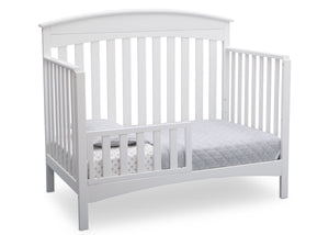 Delta Children Bianca (130) Bennington Elite Arched 4-in-1 Convertible Crib, Toddler Bed Angle, b4b 12-Bennington Elite Arched 4-in-1 Convertible Crib