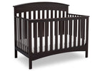 Delta Children Dark Espresso (958) Bennington Elite Arched 4-in-1 Convertible Crib, Crib Angle, c3c 15-Bennington Elite Arched 4-in-1 Convertible Crib