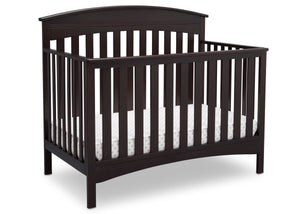 Delta Children Dark Espresso (958) Bennington Elite Arched 4-in-1 Convertible Crib, Crib Angle, c3c 17-Bennington Elite Arched 4-in-1 Convertible Crib
