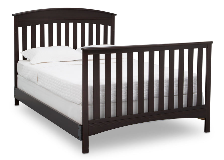 Delta Children Dark Espresso (958) Bennington Elite Arched 4-in-1 Convertible Crib, Full Size Bed, c6c 18-Bennington Elite Arched 4-in-1 Convertible Crib