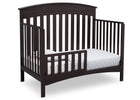 Delta Children Dark Espresso (958) Bennington Elite Arched 4-in-1 Convertible Crib, Toddler Bed Angle, c4c 16-Bennington Elite Arched 4-in-1 Convertible Crib