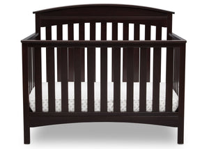 Delta Children Dark Espresso (958) Bennington Elite Arched 4-in-1 Convertible Crib, Crib Front, c2c 16-Bennington Elite Arched 4-in-1 Convertible Crib