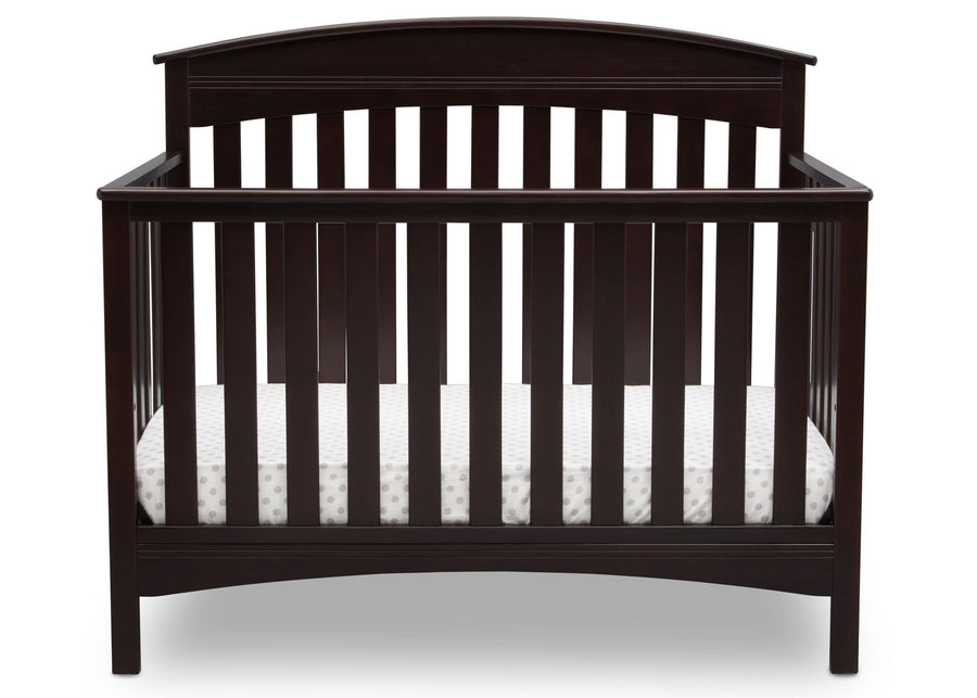 Delta Children Dark Espresso (958) Bennington Elite Arched 4-in-1 Convertible Crib, Crib Front, c2c 14-Bennington Elite Arched 4-in-1 Convertible Crib
