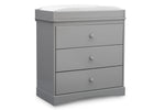 Grey (026) 2-Skylar 3 Drawer Dresser with Changing Top