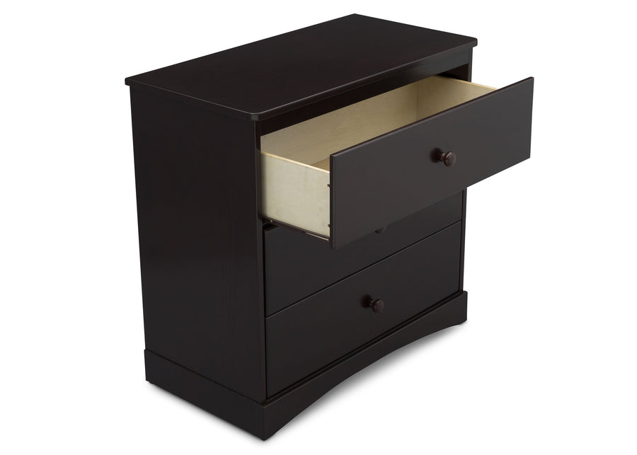 Dark Chocolate (207) 14-Skylar 3 Drawer Dresser with Changing Top