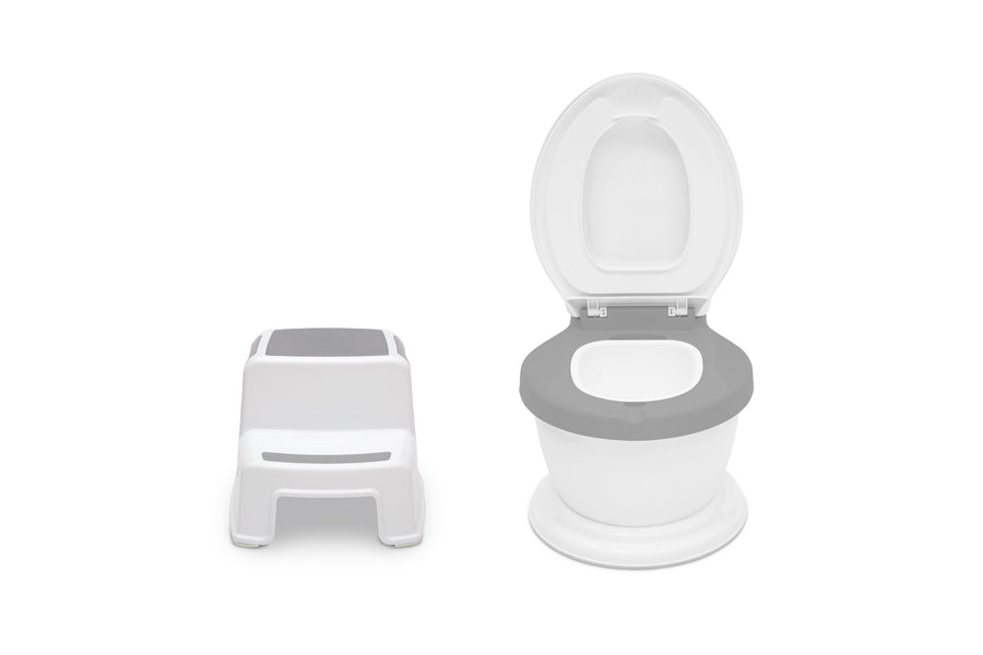 Grey (2094) 2-Kid Size Potty and Step Stool 2-Piece Set