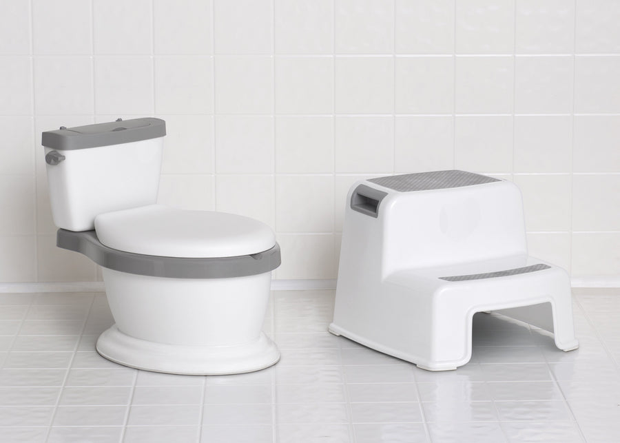 Grey (2094) 1-Kid Size Potty and Step Stool 2-Piece Set