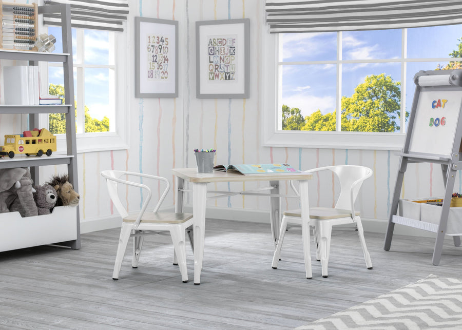 Delta Children White with Driftwood (1313) Bistro 2-Piece Chair Set (560301), Table and Chair b2b 8-Bistro 2-Piece Chair Set