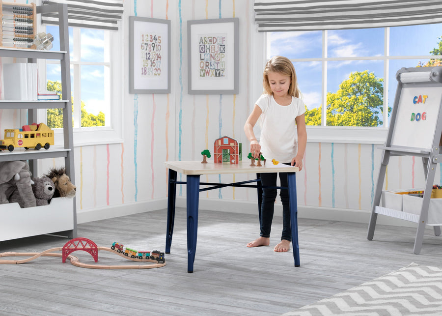 Delta Children Navy with Driftwood (1314) Bistro Kids Play Table (560302), Room Shot, c1c 12-Bistro Kids Play Table