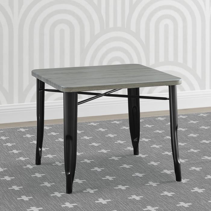 Black with Grey Barnboard (1438) 1-Bistro Kids Play Table (Chairs Not Included)