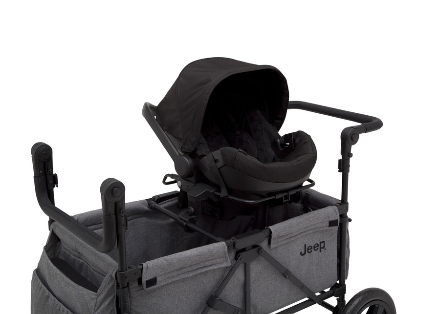 Jeep Wrangler Stroller Wagon by Delta Children, Grey (2148), Included car seat adapter 4-Jeep Wrangler Stroller Wagon