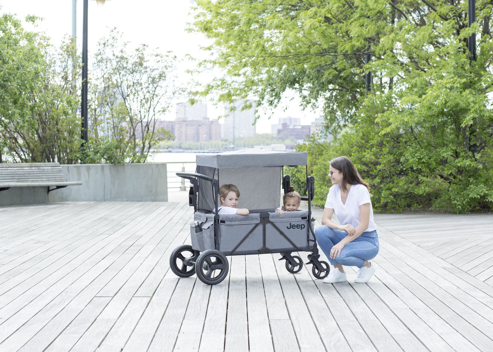 Jeep Wrangler Stroller Wagon Grey (2148), Lifestyle View 3