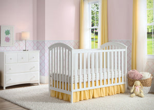 Delta Children White (100) Arbour 3-in-1 Crib, Room View a1a 0-Arbour 3-in-1 Crib