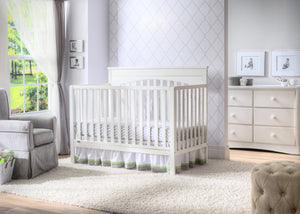 Delta Children White (100) Layla 4-in-1 Crib, Nursery View a1a 4-Layla 4-in-1 Crib