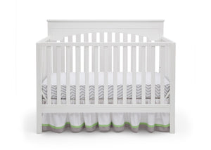 Delta Children White (100) Layla 4-in-1 Crib, Crib Conversion Front View a2a 5-Layla 4-in-1 Crib