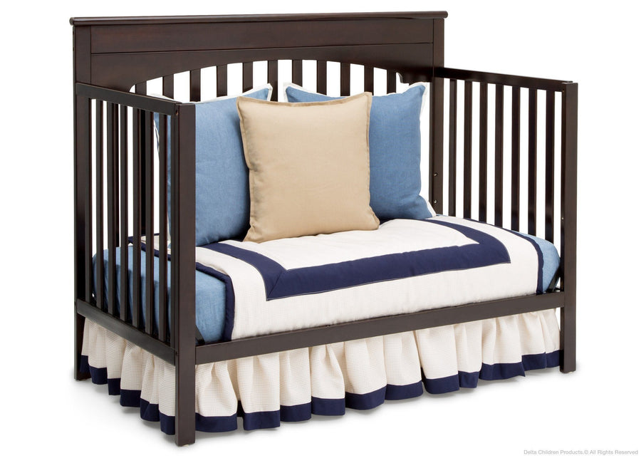 Delta Children Dark Chocolate (207) Layla 4-in-1 Crib, Day Bed Conversion c5c 16-Layla 4-in-1 Crib