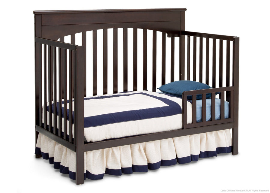 Delta Children Dark Chocolate (207) Layla 4-in-1 Crib, Toddler Bed Conversion c4c 15-Layla 4-in-1 Crib
