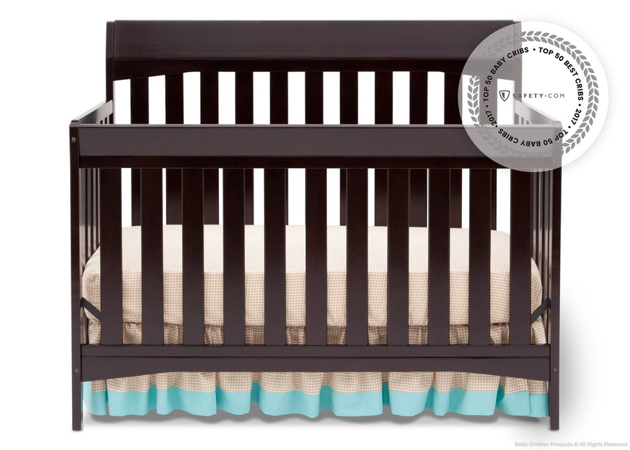 Delta Children Dark Chocolate 207 Remi 4-in-1 Crib, Crib Conversion c1c 18-Remi 4-in-1 Crib