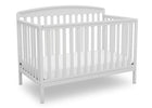 Delta Children Bianca White (130) Brayden 4-in-1 Crib, Angled Crib View b3b 12-Brayden 4-in-1 Crib