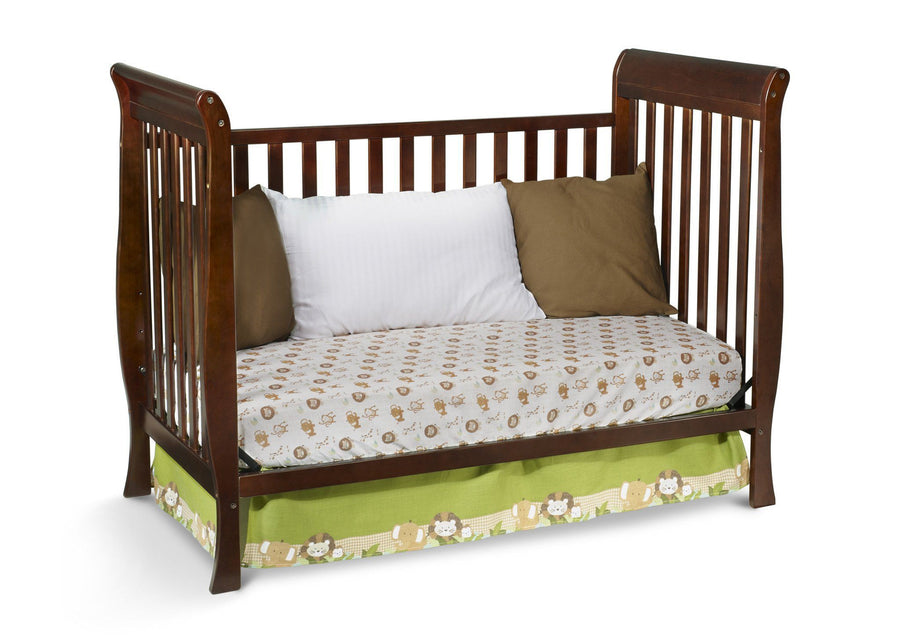Delta Children Black Cherry Espresso (607) Winter Park 3-in-1 Crib, Day Bed Conversion c4c 9-Winter Park 3-in-1 Crib