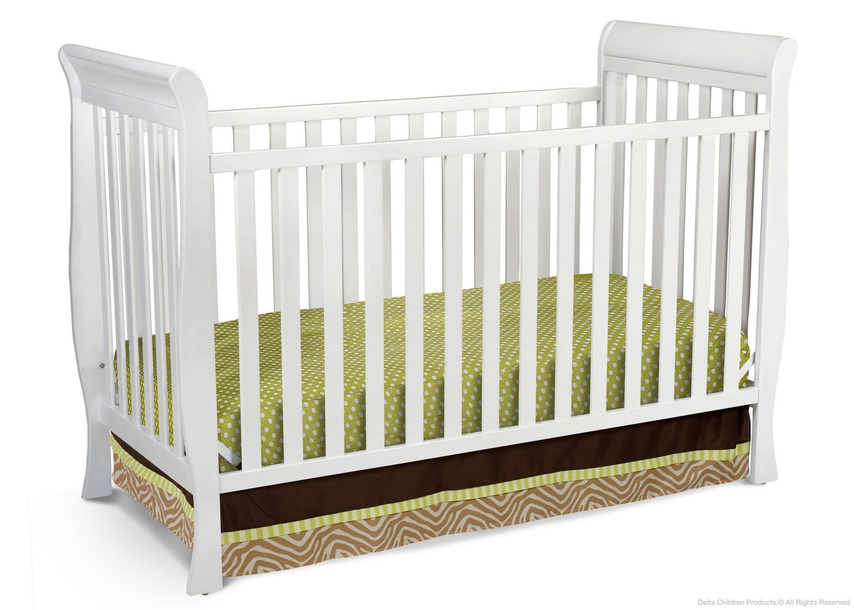 Delta Children White (100) Charleston/Glenwood 3-in-1 Crib, Crib Conversion a2a