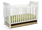 Delta Children White (100) Charleston/Glenwood 3-in-1 Crib, Crib Conversion a2a 1-Charleston/Glenwood 3-in-1 Crib