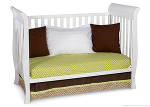 Delta Children White (100) Charleston/Glenwood 3-in-1 Crib, Day Bed Conversion a3a 5-Charleston/Glenwood 3-in-1 Crib