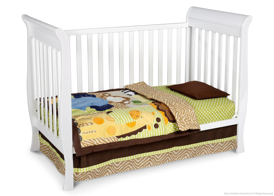 Delta Children White (100) Charleston/Glenwood 3-in-1 Crib, Toddler Bed Conversion a2a 2-Charleston/Glenwood 3-in-1 Crib