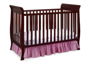 Delta Children Espresso Cherry (205) Charleston/Glenwood 3-in-1 Crib Side View, Crib Conversion b3b 17-Charleston/Glenwood 3-in-1 Crib