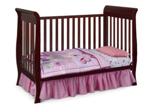Delta Children Espresso Cherry (205) Charleston/Glenwood 3-in-1 Crib Side View, Toddler Bed Conversion b4b 8-Charleston/Glenwood 3-in-1 Crib
