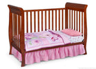 Delta Children Spiced Cinnamon (209) Charleston/Glenwood 3-in-1 Crib Side View, Toddler Bed Conversion c3c 9-Charleston/Glenwood 3-in-1 Crib