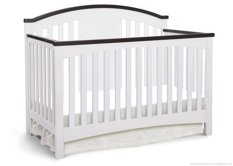 Delta Children White/Espresso (145) Newport 4-in-1 Crib, Crib Conversion 4-Newport 4-in-1 Crib