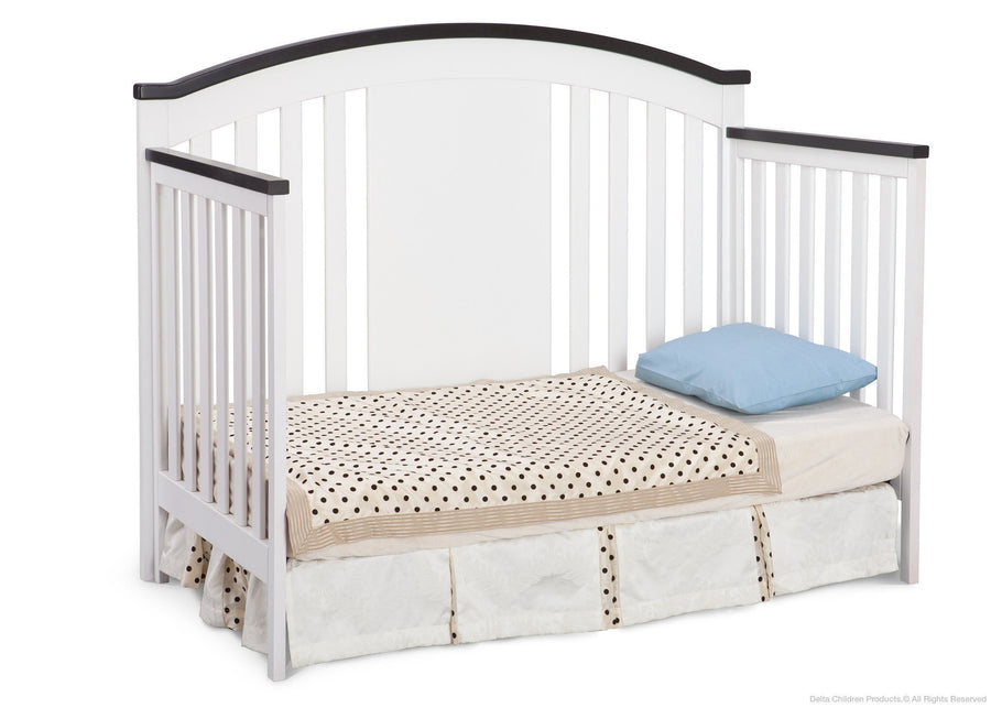 Delta Children White/Espresso (145) Newport 4-in-1 Crib, Toddler Bed Conversion a2a 1-Newport 4-in-1 Crib