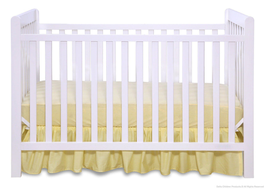 Delta Children White (100) Waves 3-in-1-Crib front view, c1c 9-Waves 3-in-1-Crib