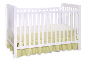 Delta Children White (100) Waves 3-in-1-Crib, side view, c2c 33-Waves 3-in-1-Crib