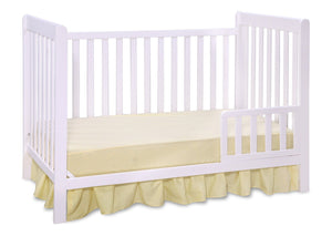 Delta Children White (100) Waves 3-in-1-Crib, Toddler Bed Conversion c3c 14-Waves 3-in-1-Crib