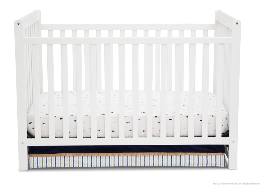 Delta Children White Ambiance (108) Waves 3-in-1-Crib, front view, d1d 12-Waves 3-in-1-Crib