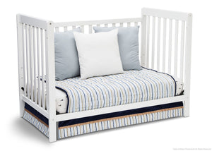 Delta Children White Ambiance (108) Waves 3-in-1-Crib Side View, Day Bed Conversion d4d 18-Waves 3-in-1-Crib