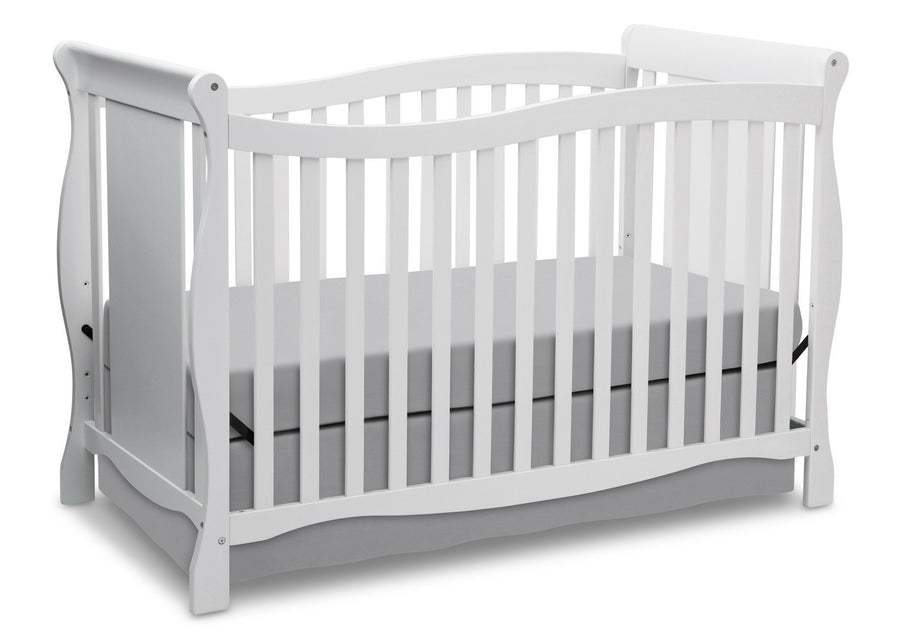 DCB: Delta Children White (100) Brookside 4-in-1 Crib, Crib Conversion 8-Brookside 4-in-1 Convertible Crib