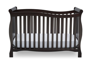 DCB: Delta Children Dark Chocolate (207) Brookside 4-in-1 Crib, Crib Conversion, Front View b2b 15-Brookside 4-in-1 Convertible Crib