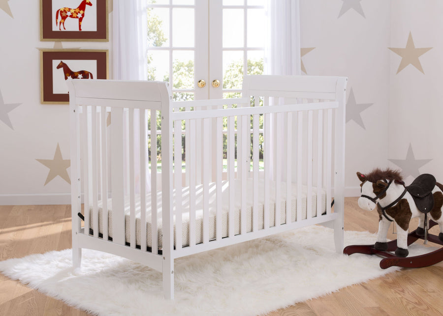 Delta Children White (100) Parkside 3-in-1-Crib, room shot a1a 1-Parkside 3-in-1-Crib